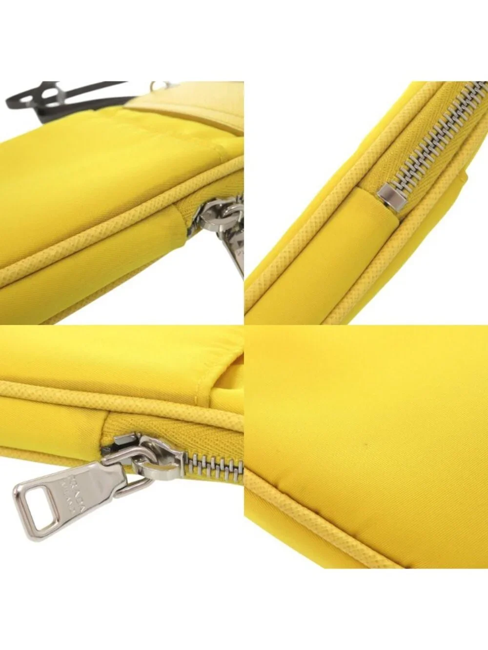Prada Triangle Nylon Leather Yellow Phone Case Shoulder Pouch